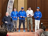 Delegazione Baseball Ciechi Viene Premiata Con La Stella Di Bronzo Da Destra Juan Girelli, Giuseppe Allegretta, Gaetano Casale E Fabio Trombini